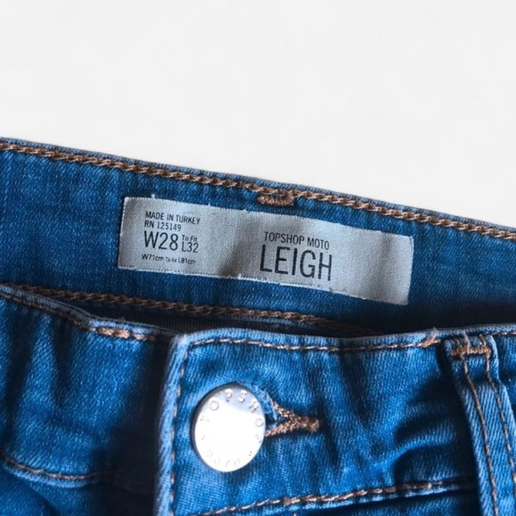 Topshop MOTO Women’s Leigh Ripped Distressed Destroyed Knee Blue Skinny Jeans - Picture 4 of 8